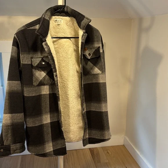 Matix sherpa lined button down plaid flannel top S - Picture 1 of 3